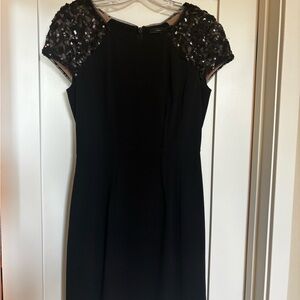 BCBGMaxAzria Black Dress with Sequin Shoulders